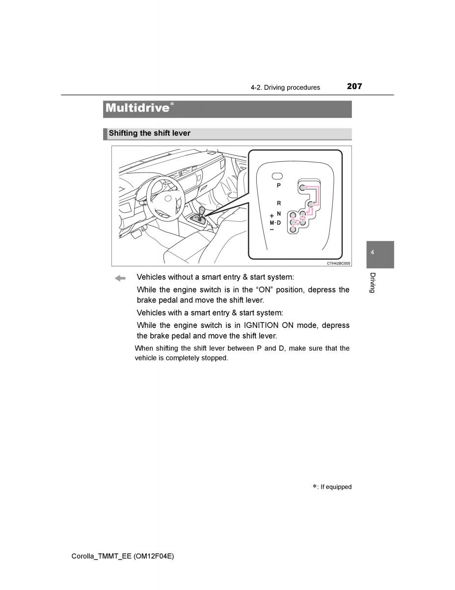 Toyota Corolla XI 11 E160 owners manual / page 207