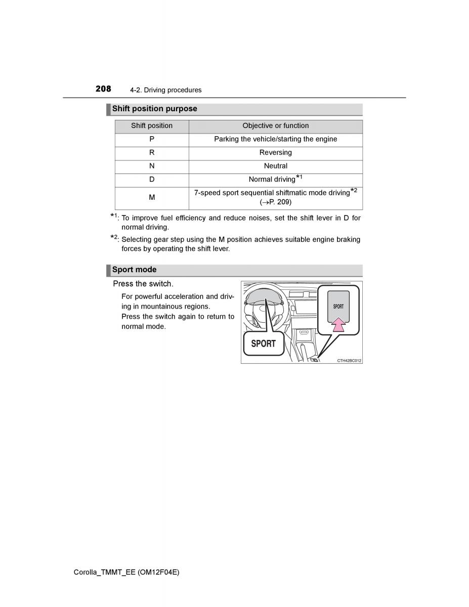 Toyota Corolla XI 11 E160 owners manual / page 208