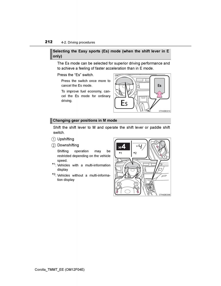 Toyota Corolla XI 11 E160 owners manual / page 212