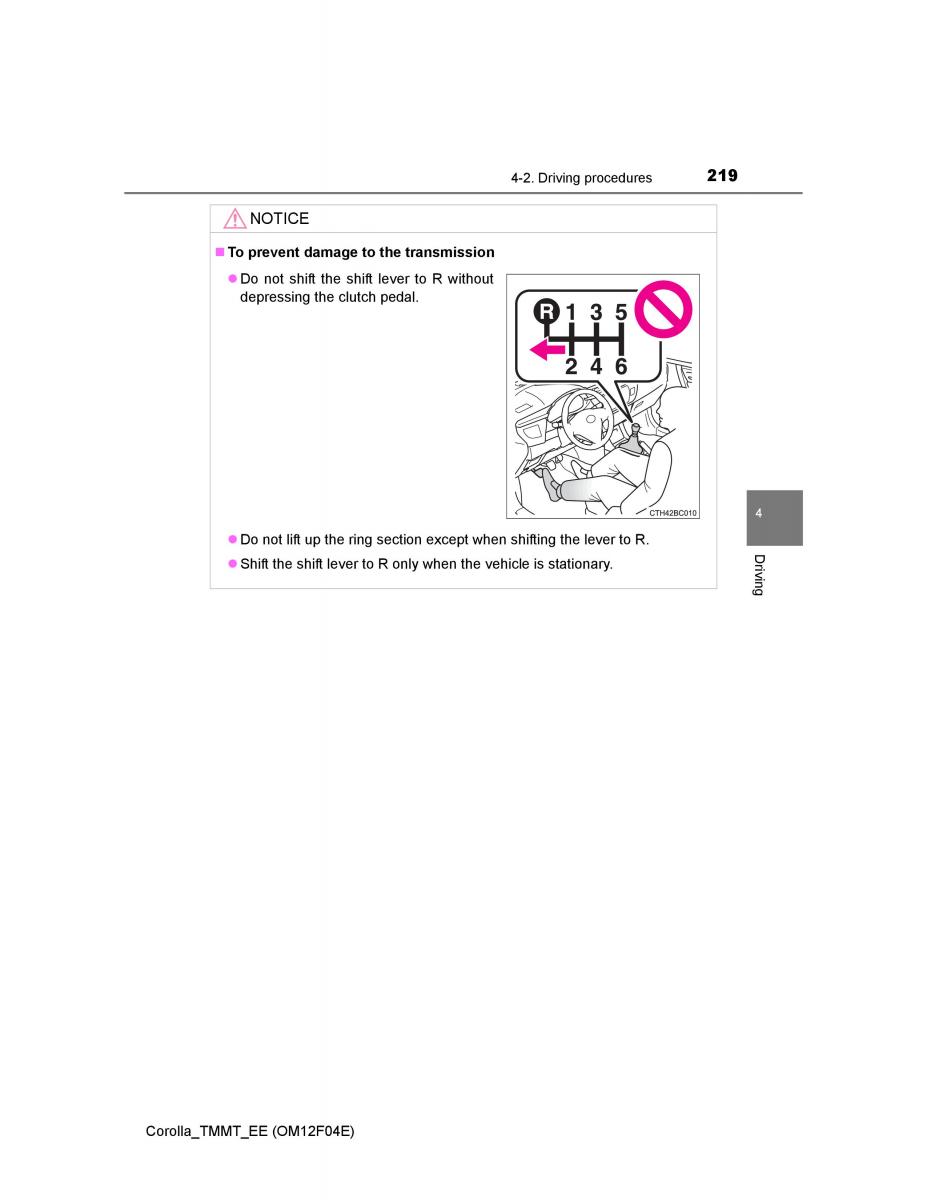 Toyota Corolla XI 11 E160 owners manual / page 219