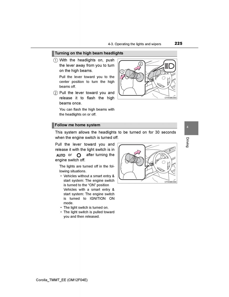 Toyota Corolla XI 11 E160 owners manual / page 225