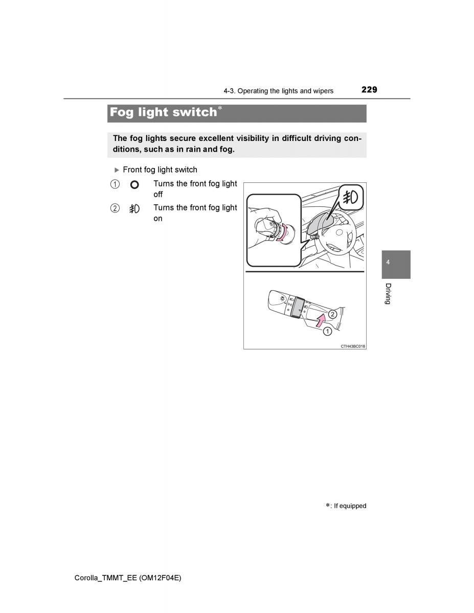 Toyota Corolla XI 11 E160 owners manual / page 229