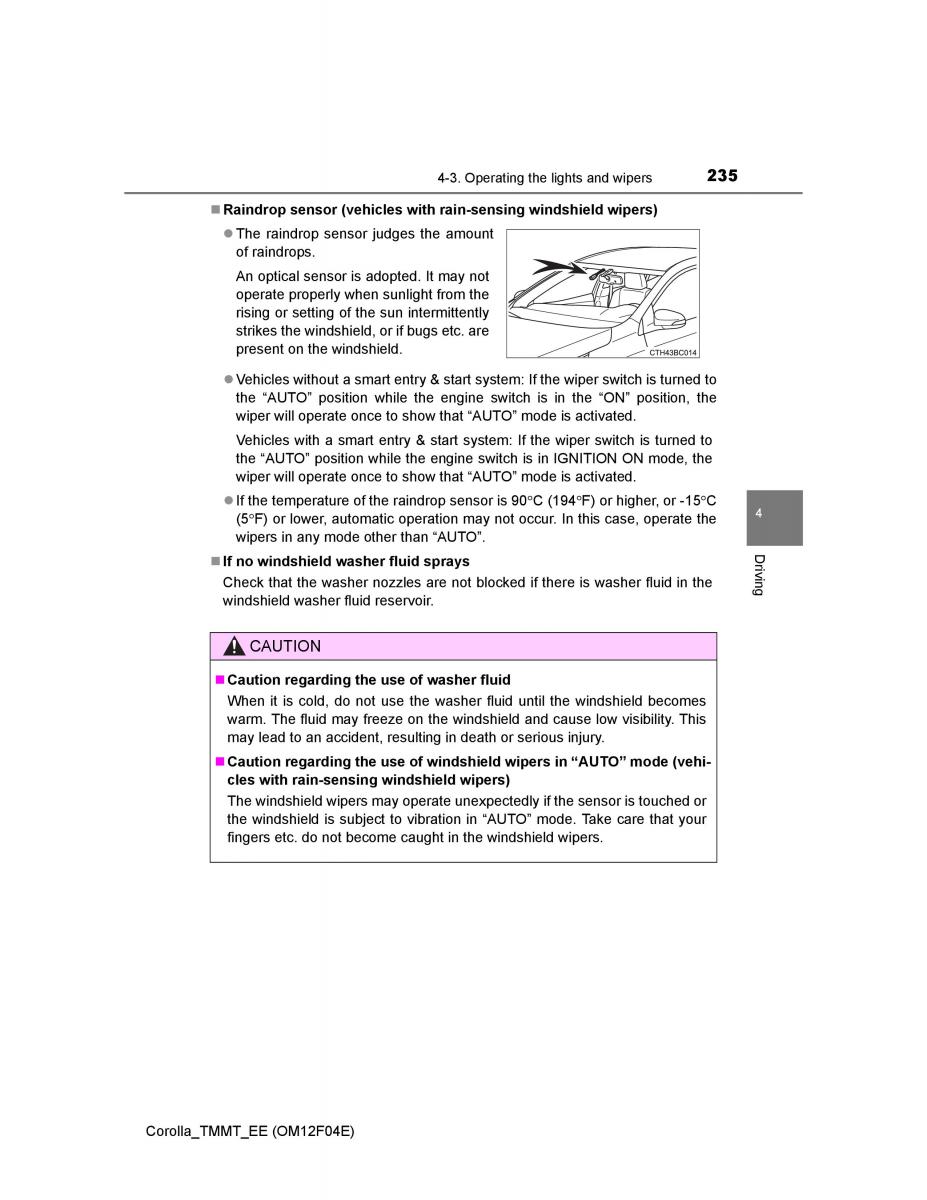 Toyota Corolla XI 11 E160 owners manual / page 235