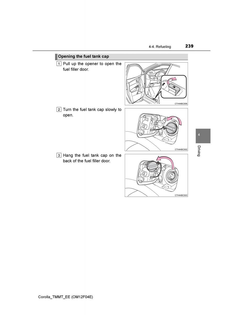 Toyota Corolla XI 11 E160 owners manual / page 239