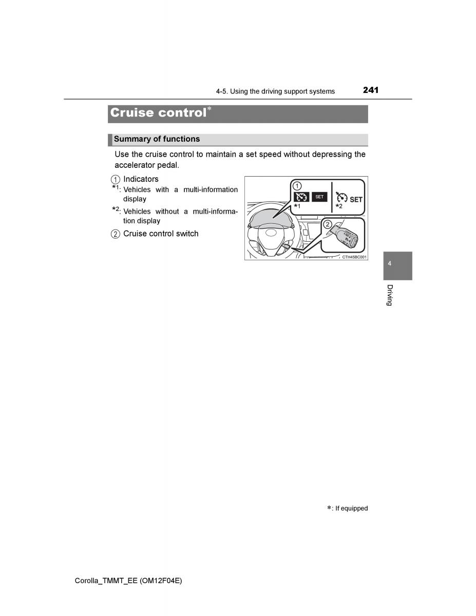 Toyota Corolla XI 11 E160 owners manual / page 241