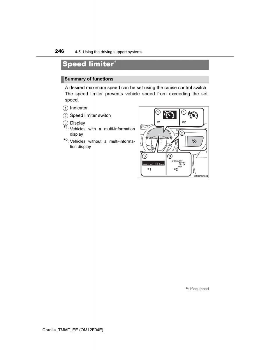 Toyota Corolla XI 11 E160 owners manual / page 246