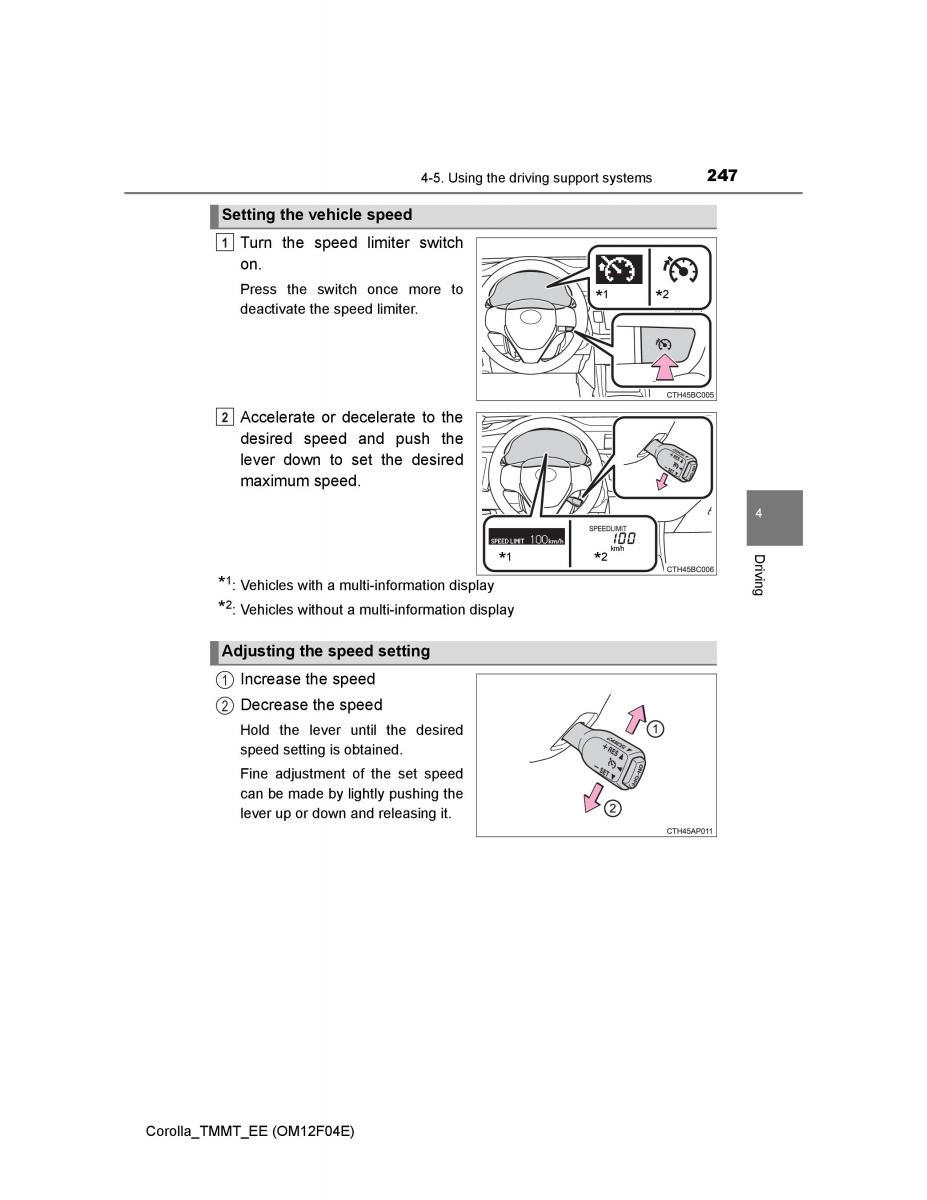 Toyota Corolla XI 11 E160 owners manual / page 247