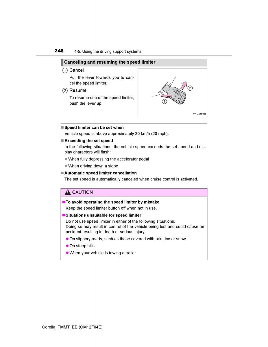 Toyota Corolla XI 11 E160 owners manual / page 248