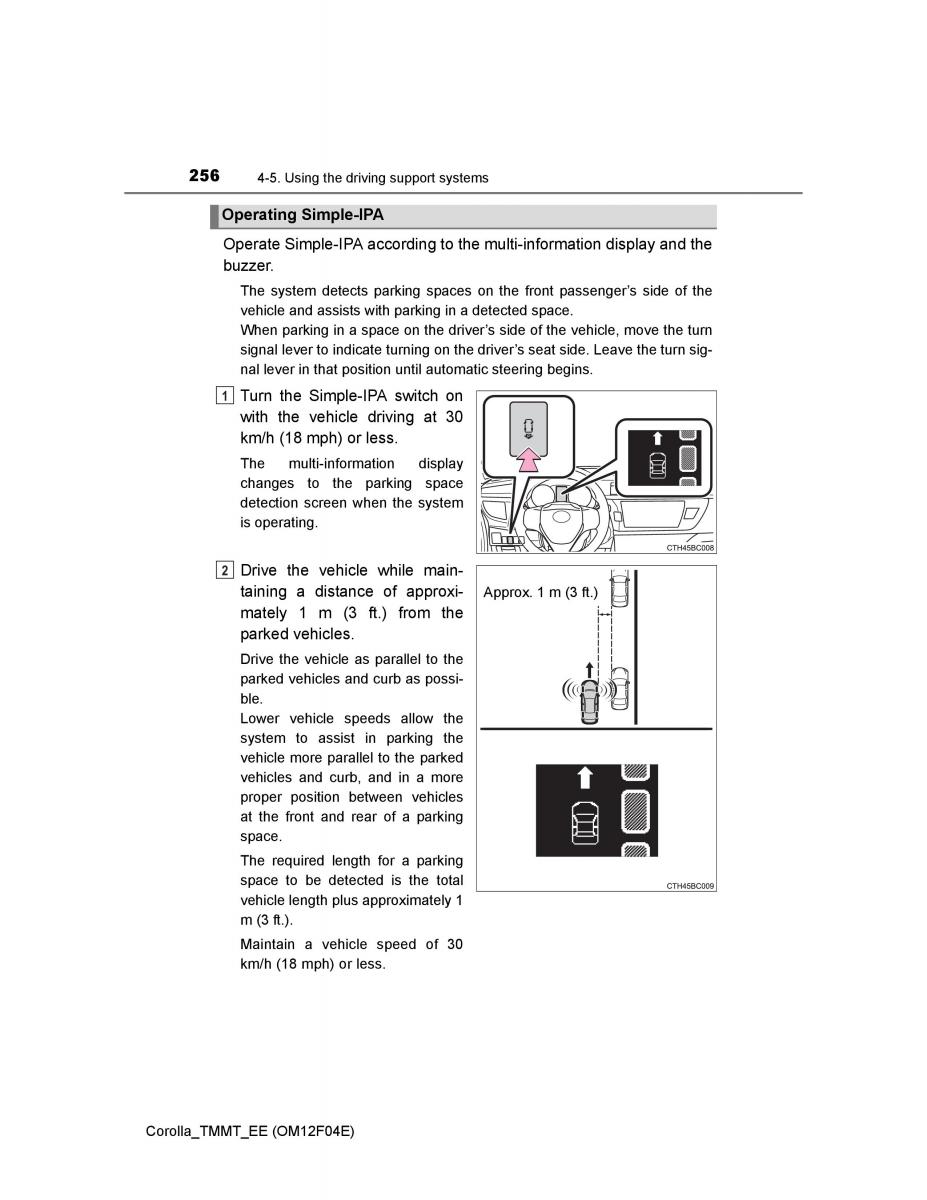 Toyota Corolla XI 11 E160 owners manual / page 256