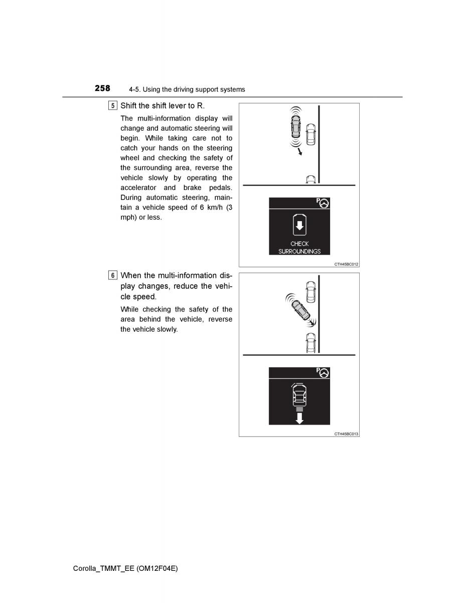 Toyota Corolla XI 11 E160 owners manual / page 258