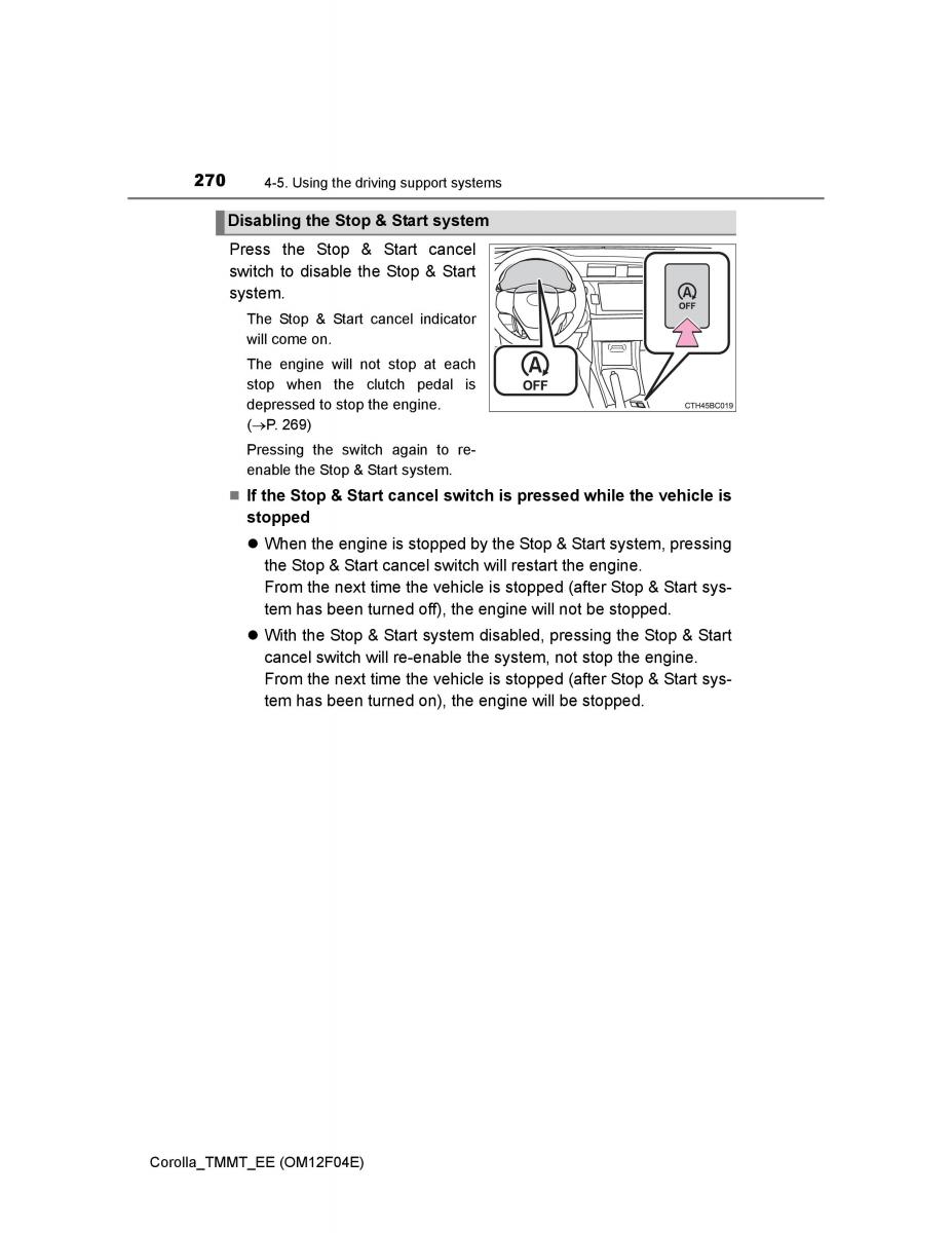 Toyota Corolla XI 11 E160 owners manual / page 270