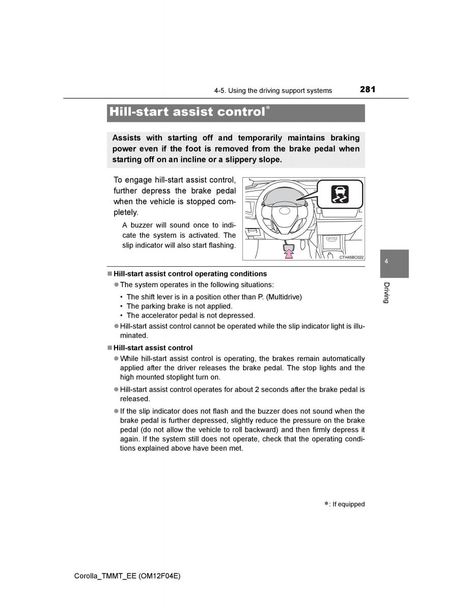 Toyota Corolla XI 11 E160 owners manual / page 281