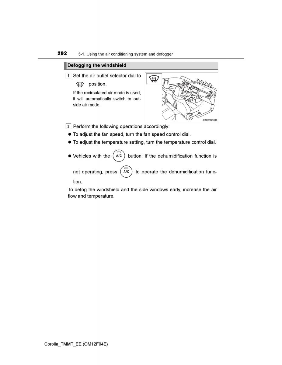 Toyota Corolla XI 11 E160 owners manual / page 292