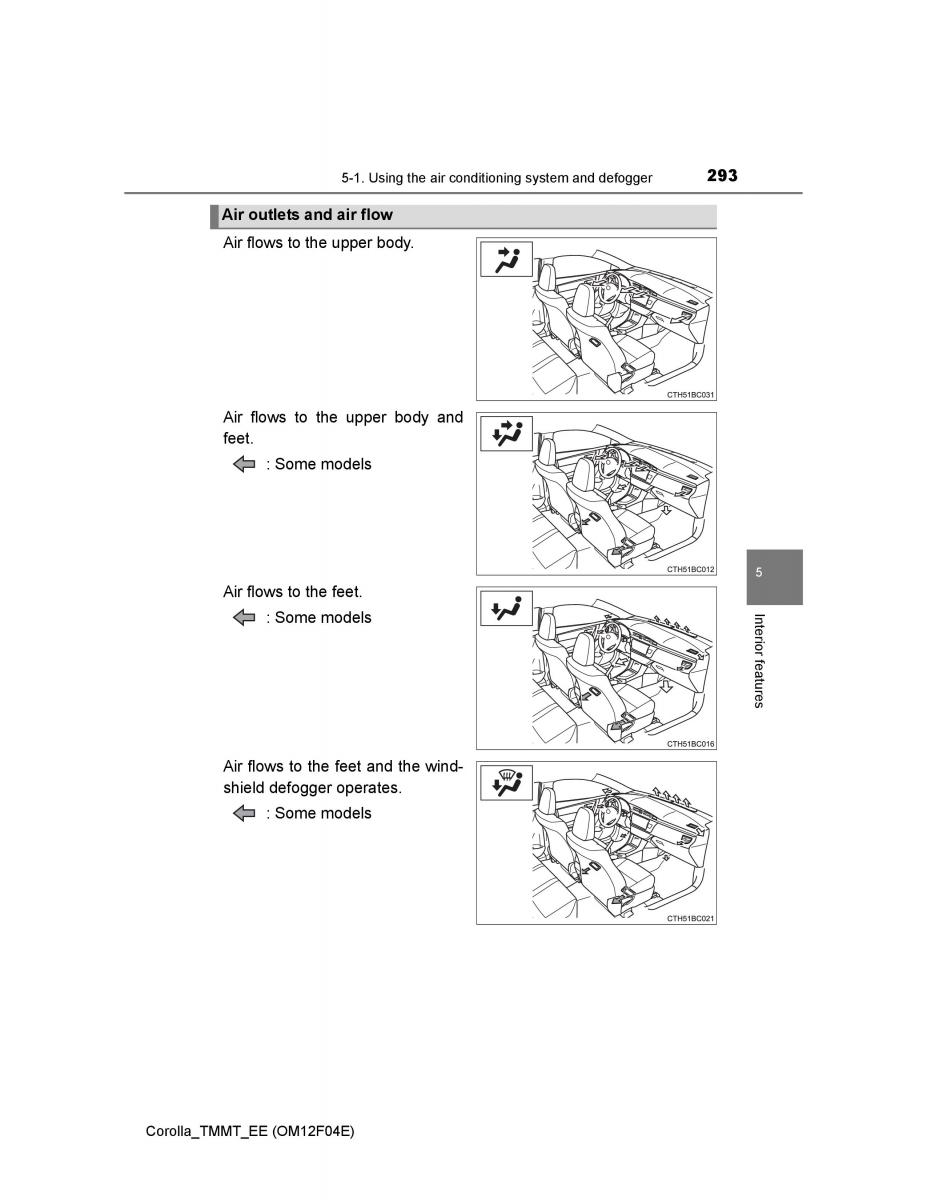 Toyota Corolla XI 11 E160 owners manual / page 293