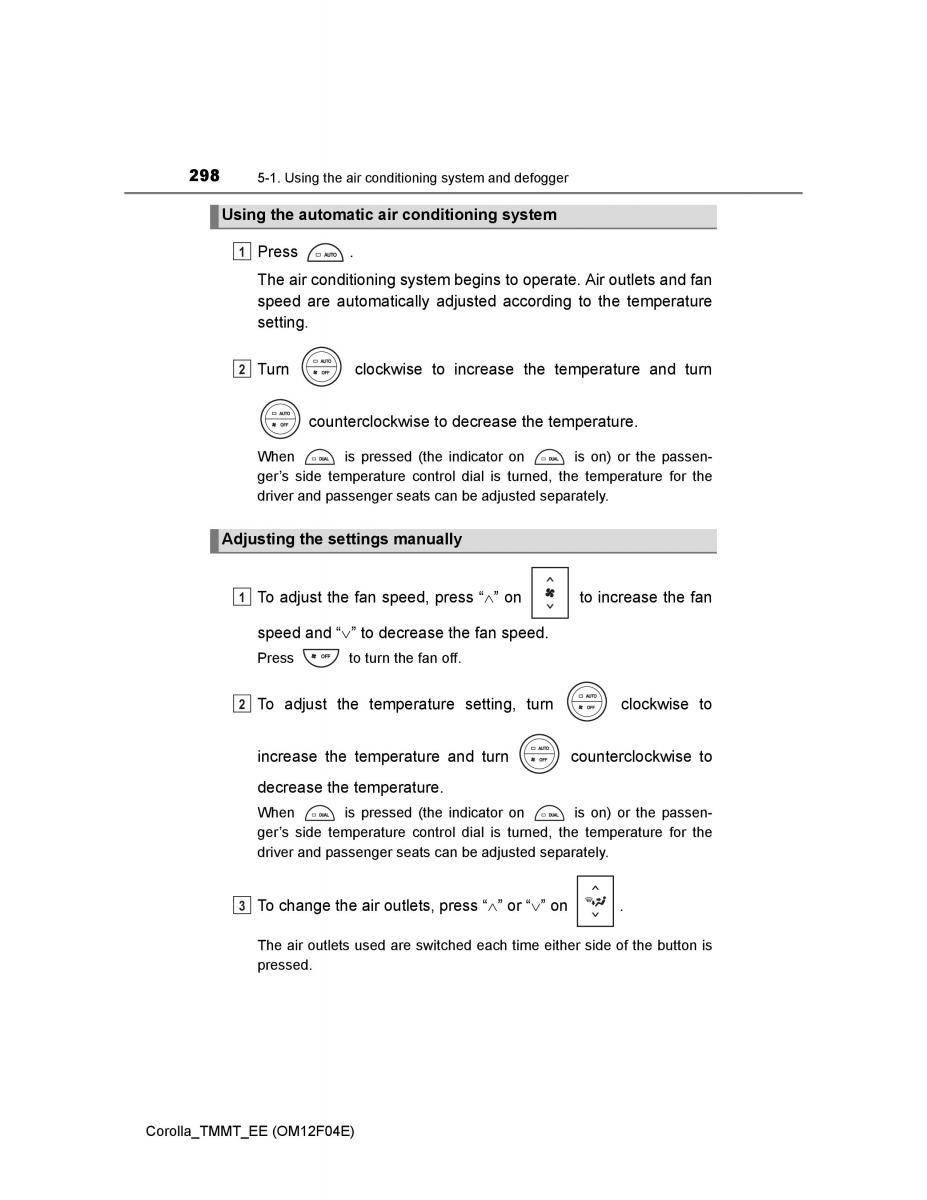 Toyota Corolla XI 11 E160 owners manual / page 298