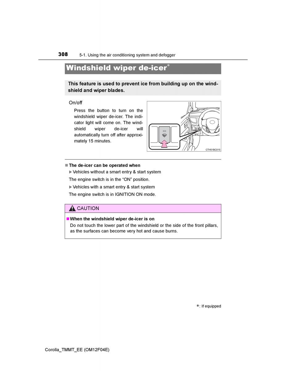 Toyota Corolla XI 11 E160 owners manual / page 308