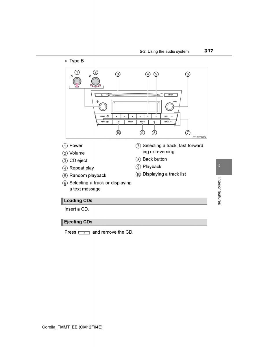 Toyota Corolla XI 11 E160 owners manual / page 317