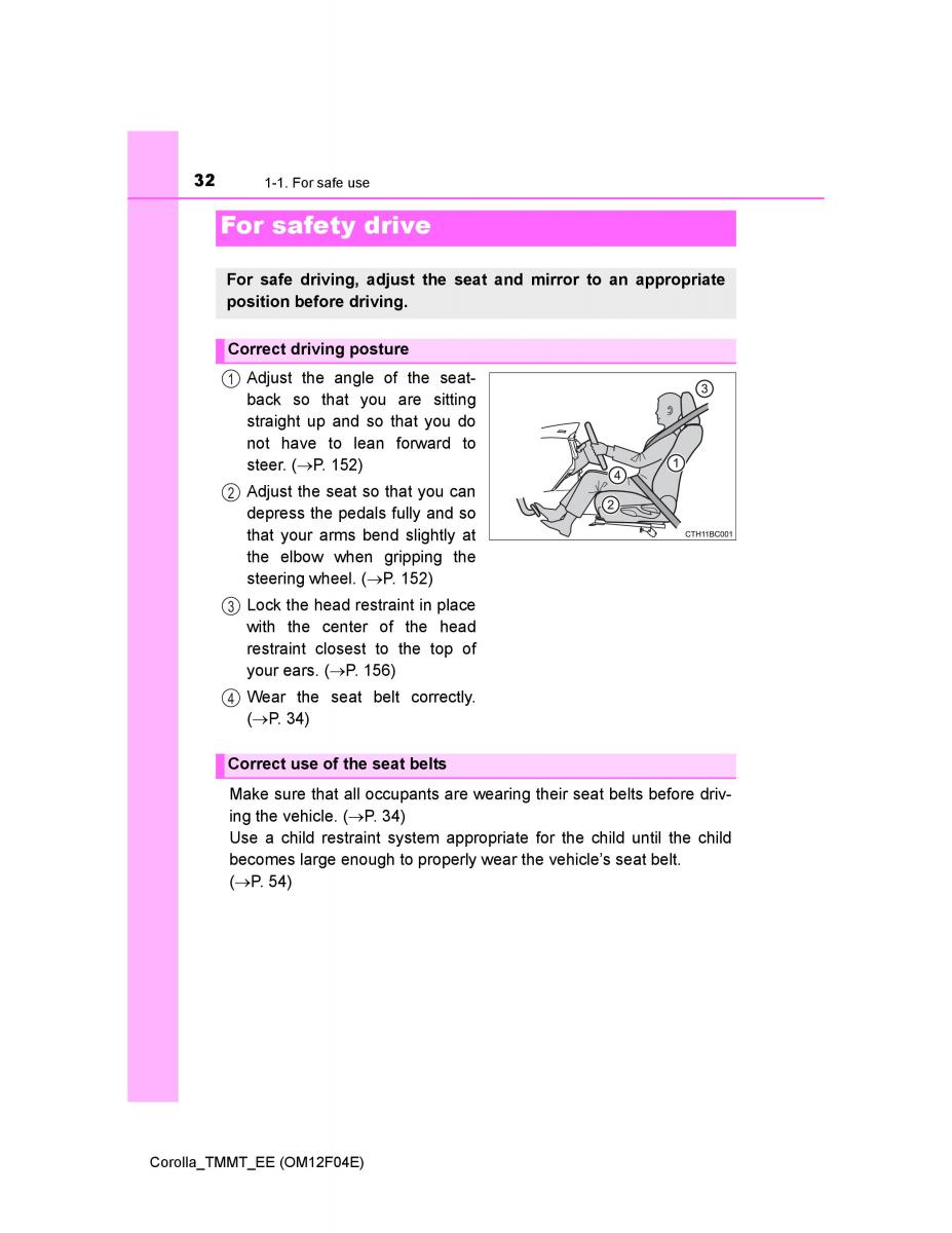 Toyota Corolla XI 11 E160 owners manual / page 32