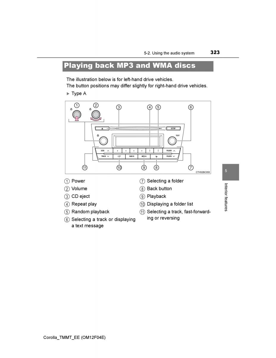 Toyota Corolla XI 11 E160 owners manual / page 323