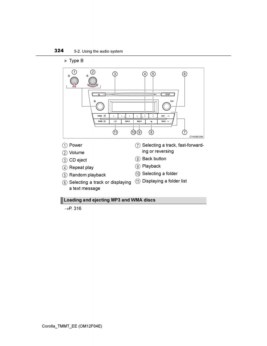 Toyota Corolla XI 11 E160 owners manual / page 324