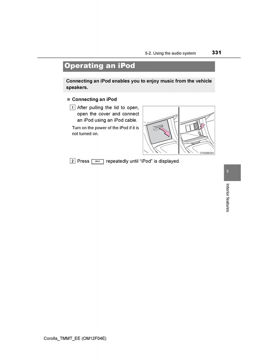 Toyota Corolla XI 11 E160 owners manual / page 331