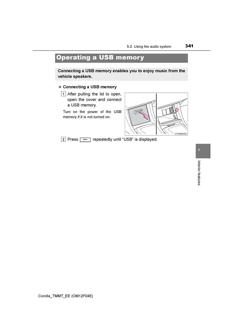 Toyota Corolla XI 11 E160 owners manual / page 341