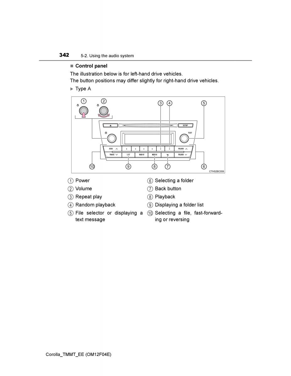 Toyota Corolla XI 11 E160 owners manual / page 342