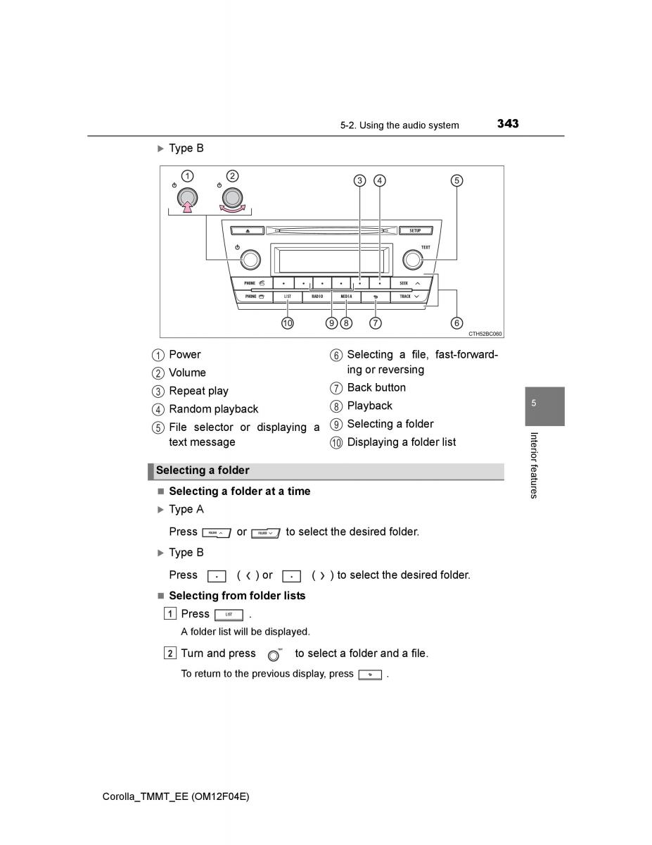 Toyota Corolla XI 11 E160 owners manual / page 343