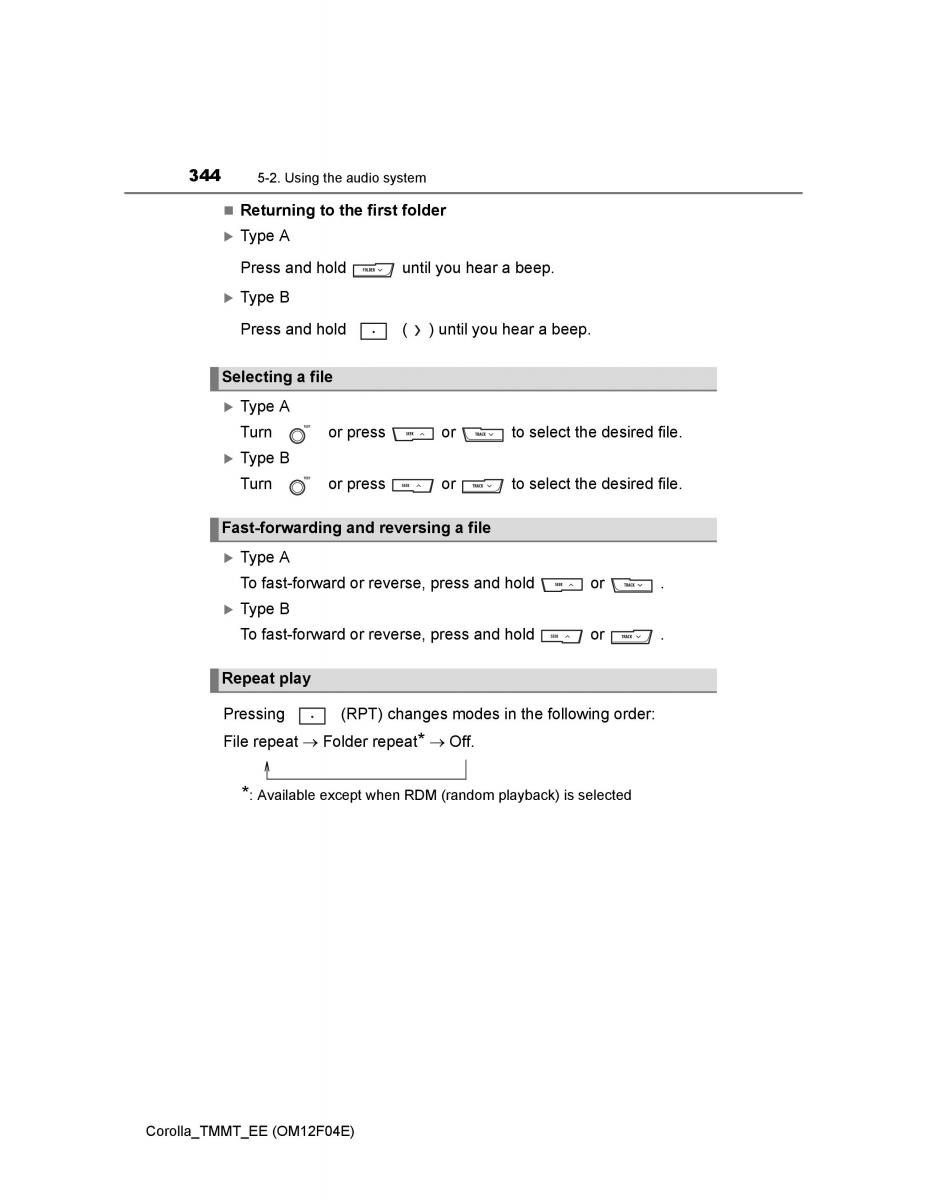 Toyota Corolla XI 11 E160 owners manual / page 344