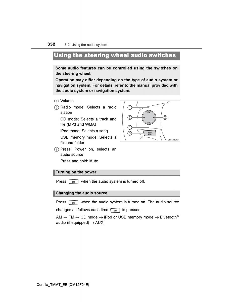 Toyota Corolla XI 11 E160 owners manual / page 352