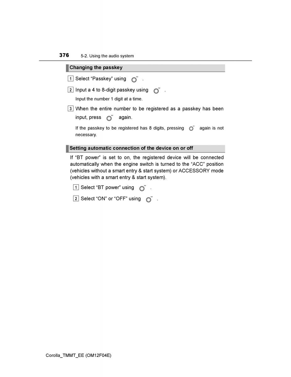 Toyota Corolla XI 11 E160 owners manual / page 376