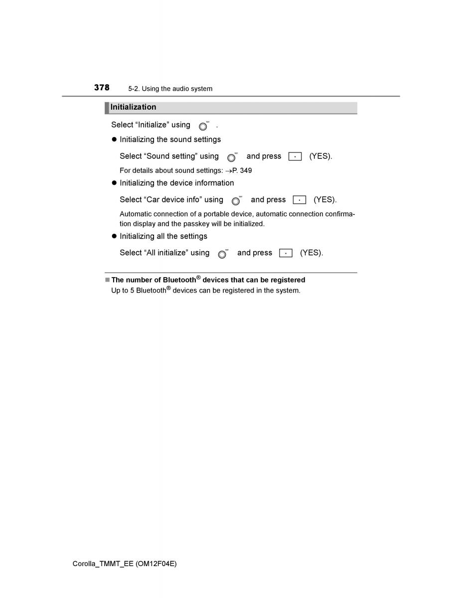 Toyota Corolla XI 11 E160 owners manual / page 378