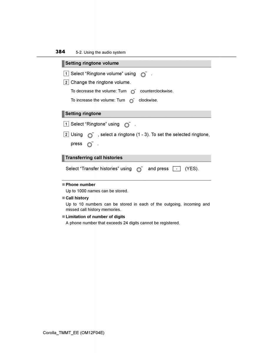 Toyota Corolla XI 11 E160 owners manual / page 384