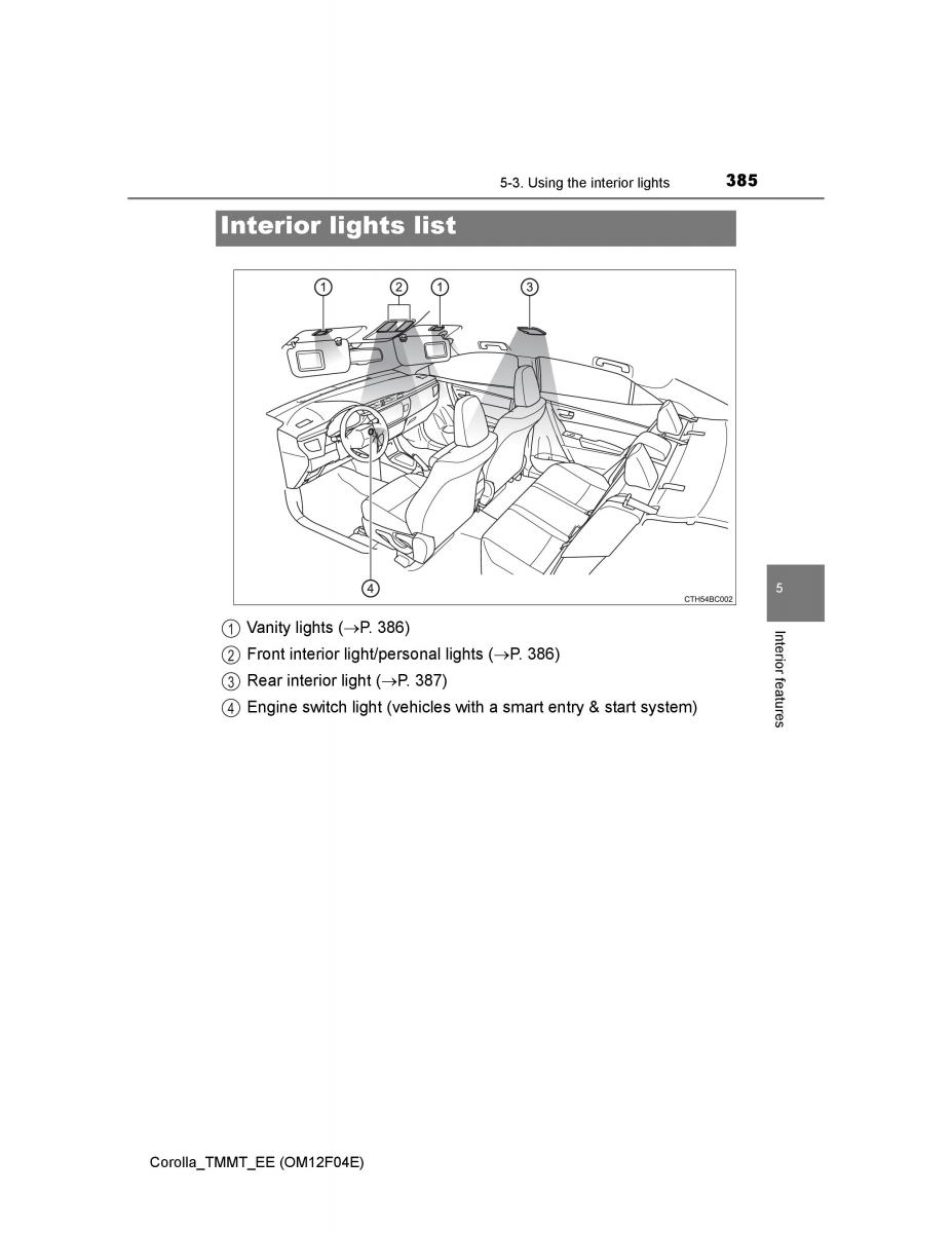 Toyota Corolla XI 11 E160 owners manual / page 385