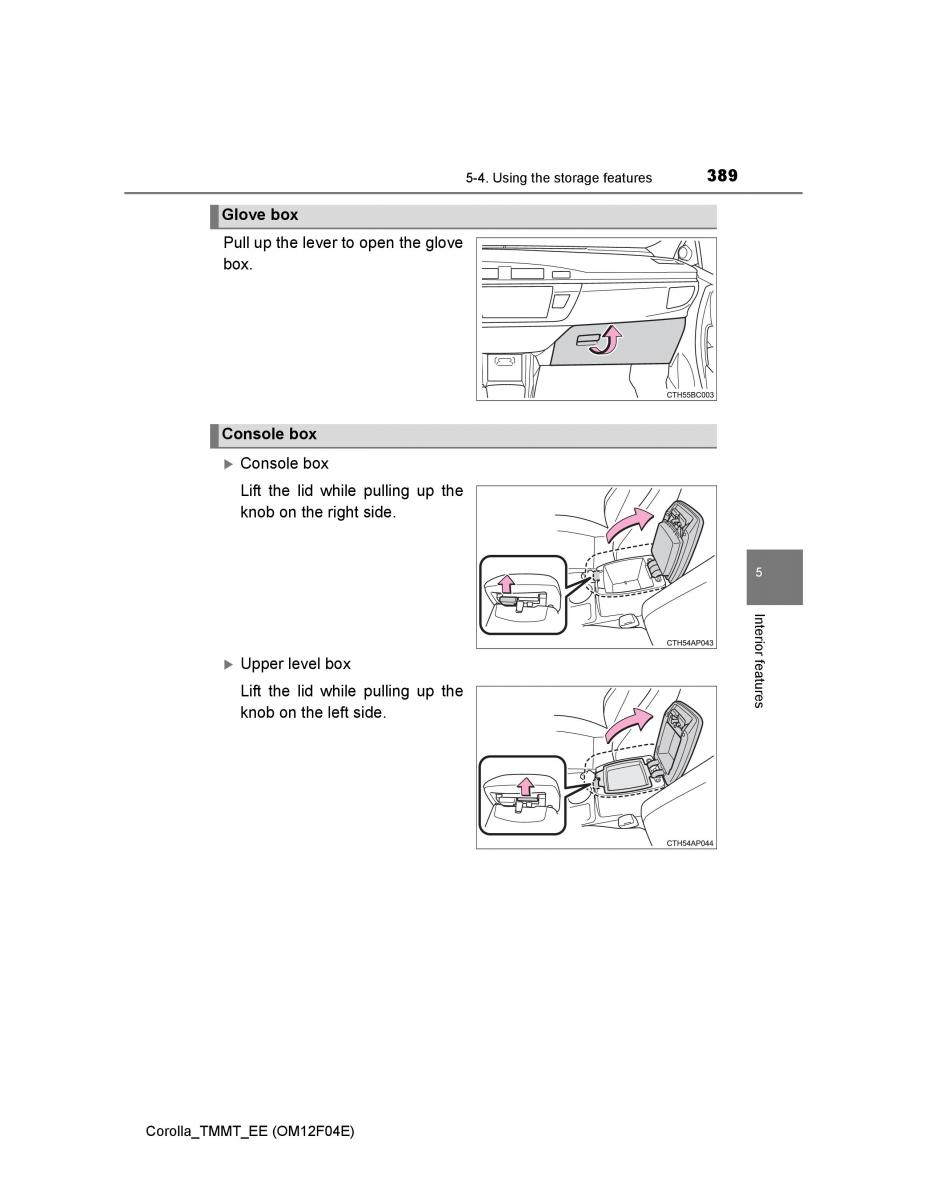 Toyota Corolla XI 11 E160 owners manual / page 389