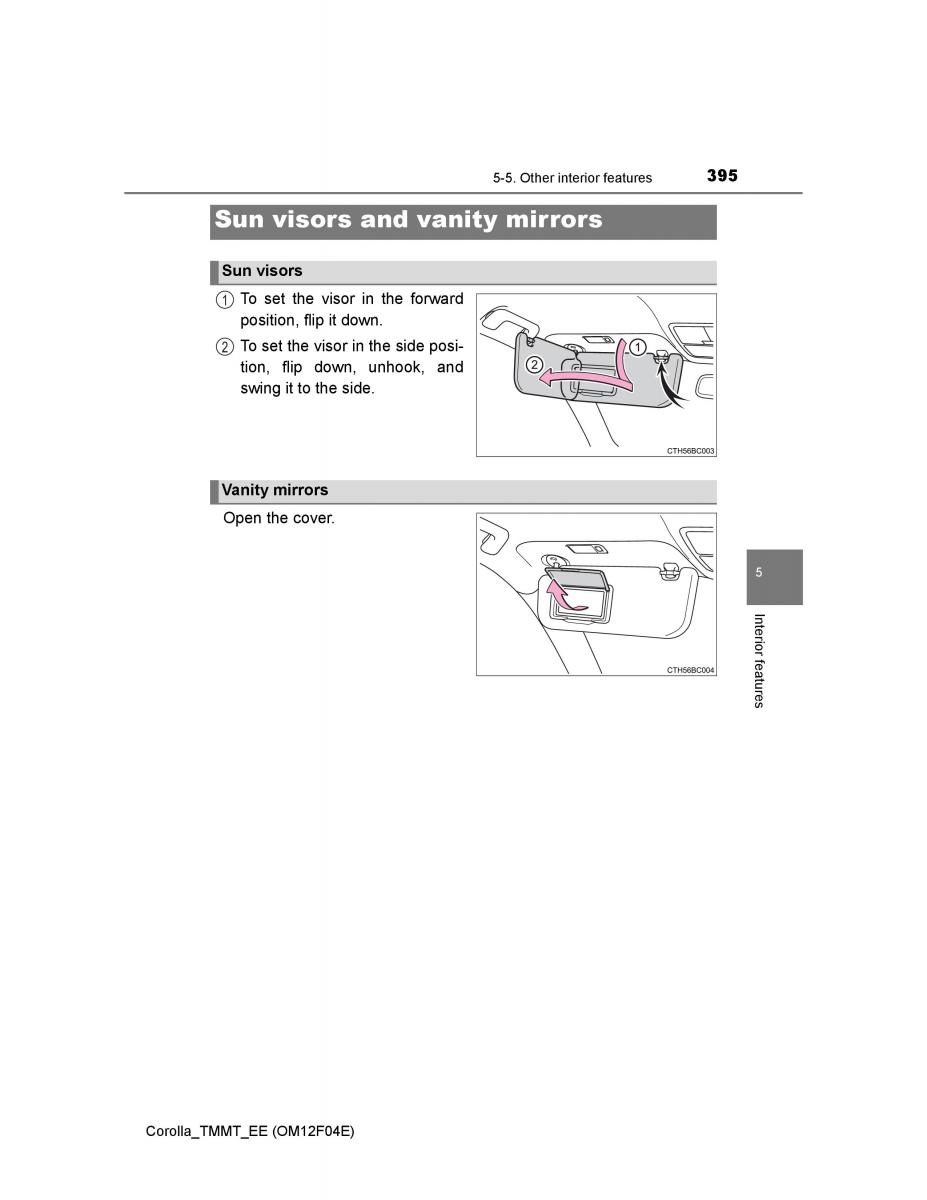 Toyota Corolla XI 11 E160 owners manual / page 395