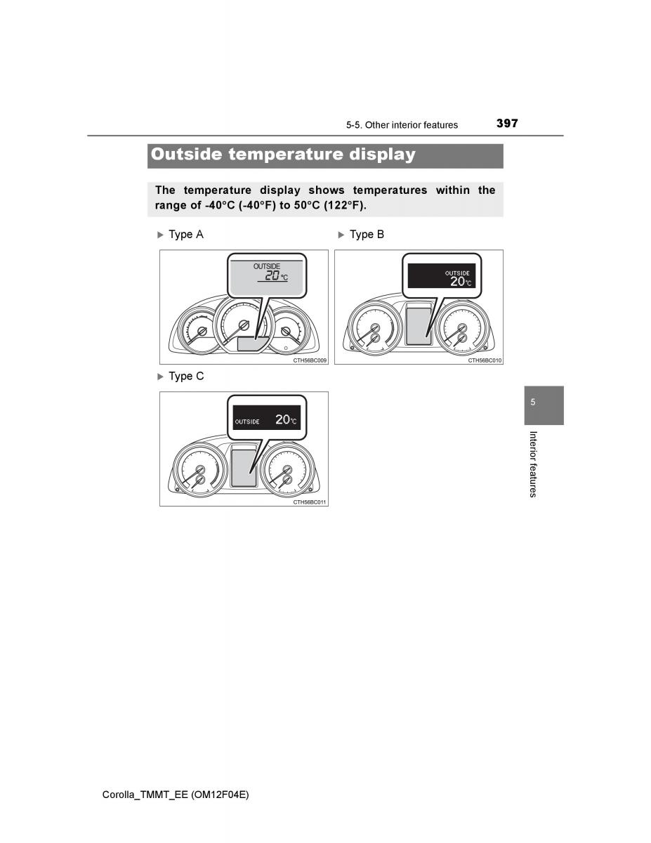 Toyota Corolla XI 11 E160 owners manual / page 397