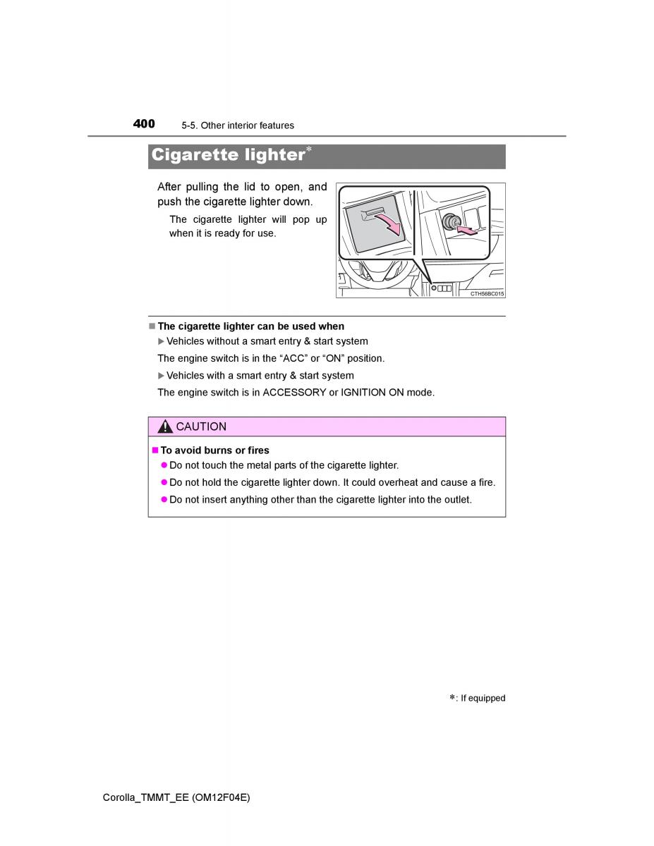 Toyota Corolla XI 11 E160 owners manual / page 400