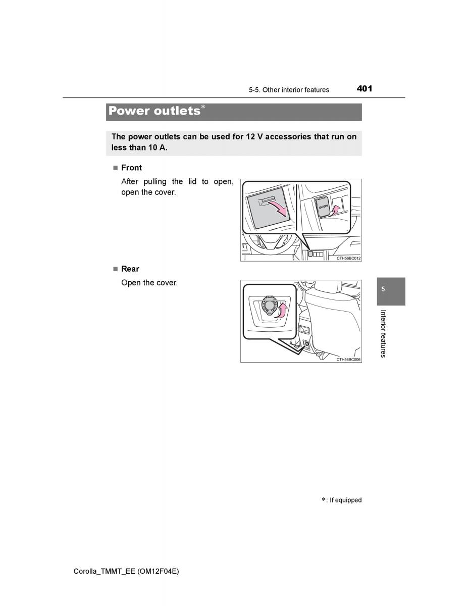 Toyota Corolla XI 11 E160 owners manual / page 401