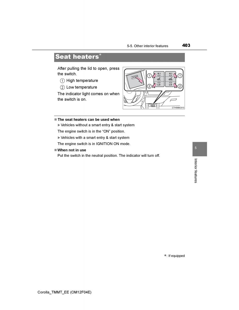 Toyota Corolla XI 11 E160 owners manual / page 403