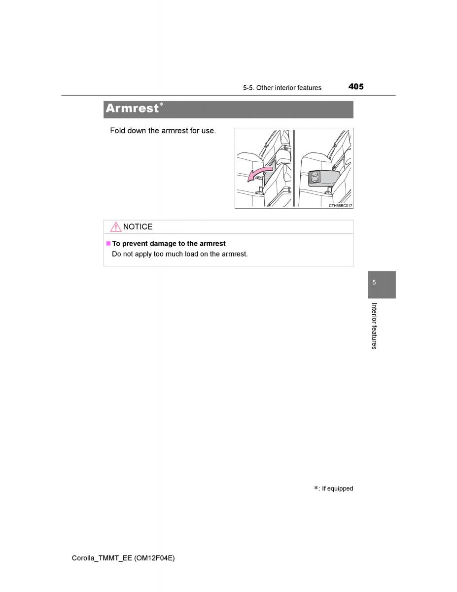 Toyota Corolla XI 11 E160 owners manual / page 405