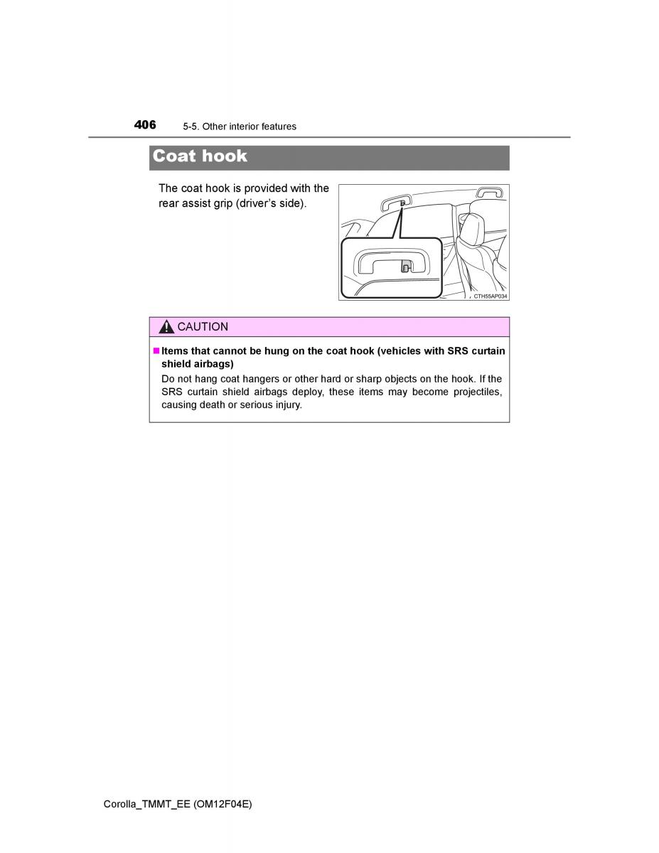 Toyota Corolla XI 11 E160 owners manual / page 406