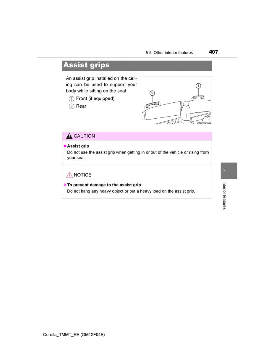 Toyota Corolla XI 11 E160 owners manual / page 407