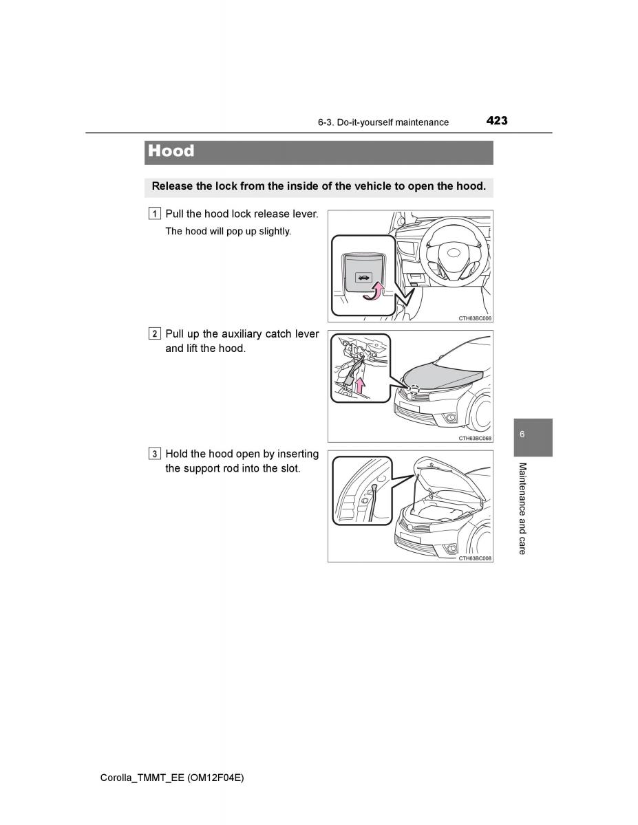 Toyota Corolla XI 11 E160 owners manual / page 423