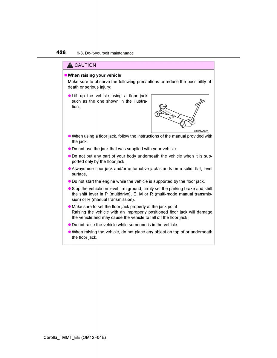 Toyota Corolla XI 11 E160 owners manual / page 426