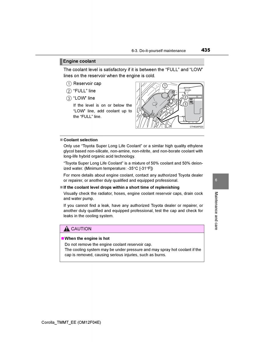 Toyota Corolla XI 11 E160 owners manual / page 435