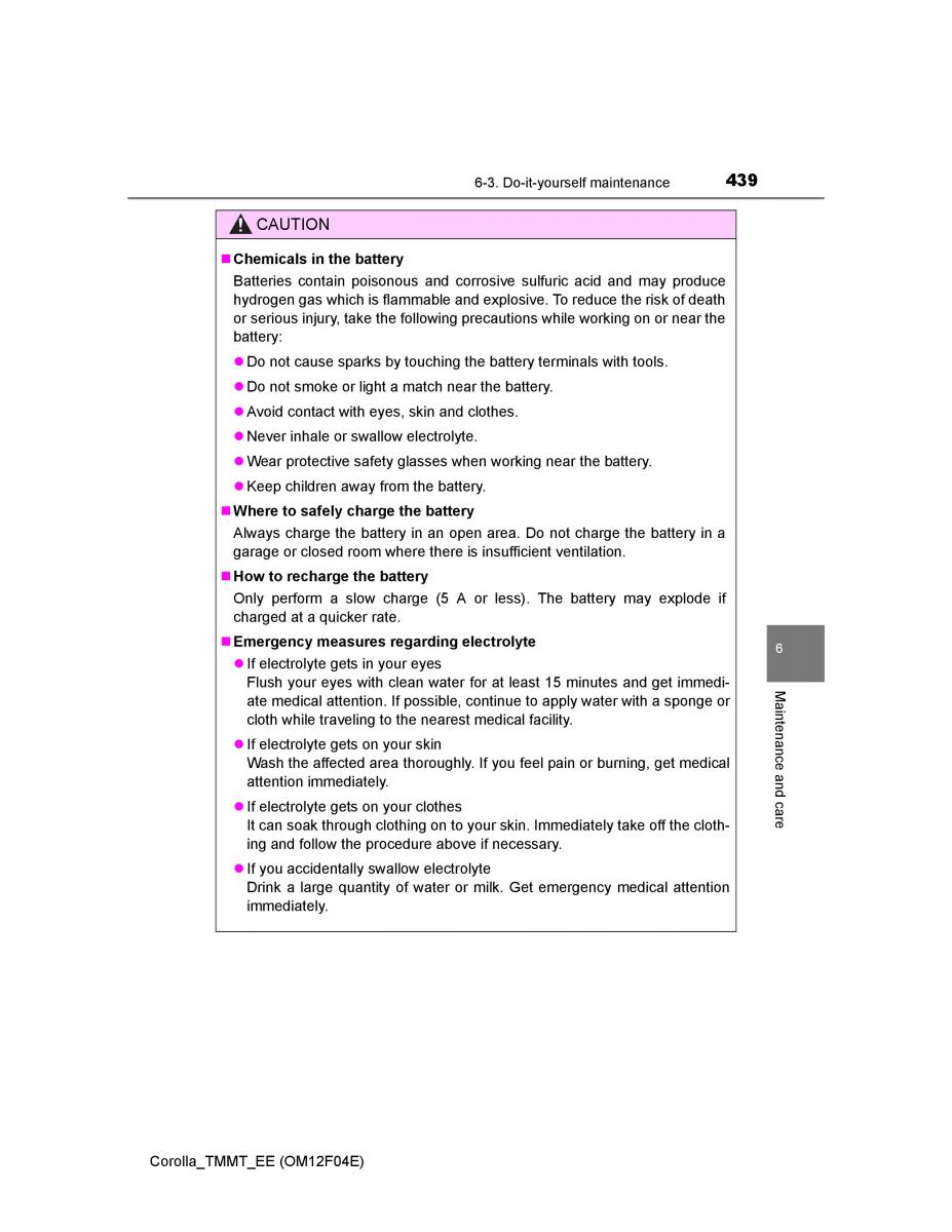 Toyota Corolla XI 11 E160 owners manual / page 439