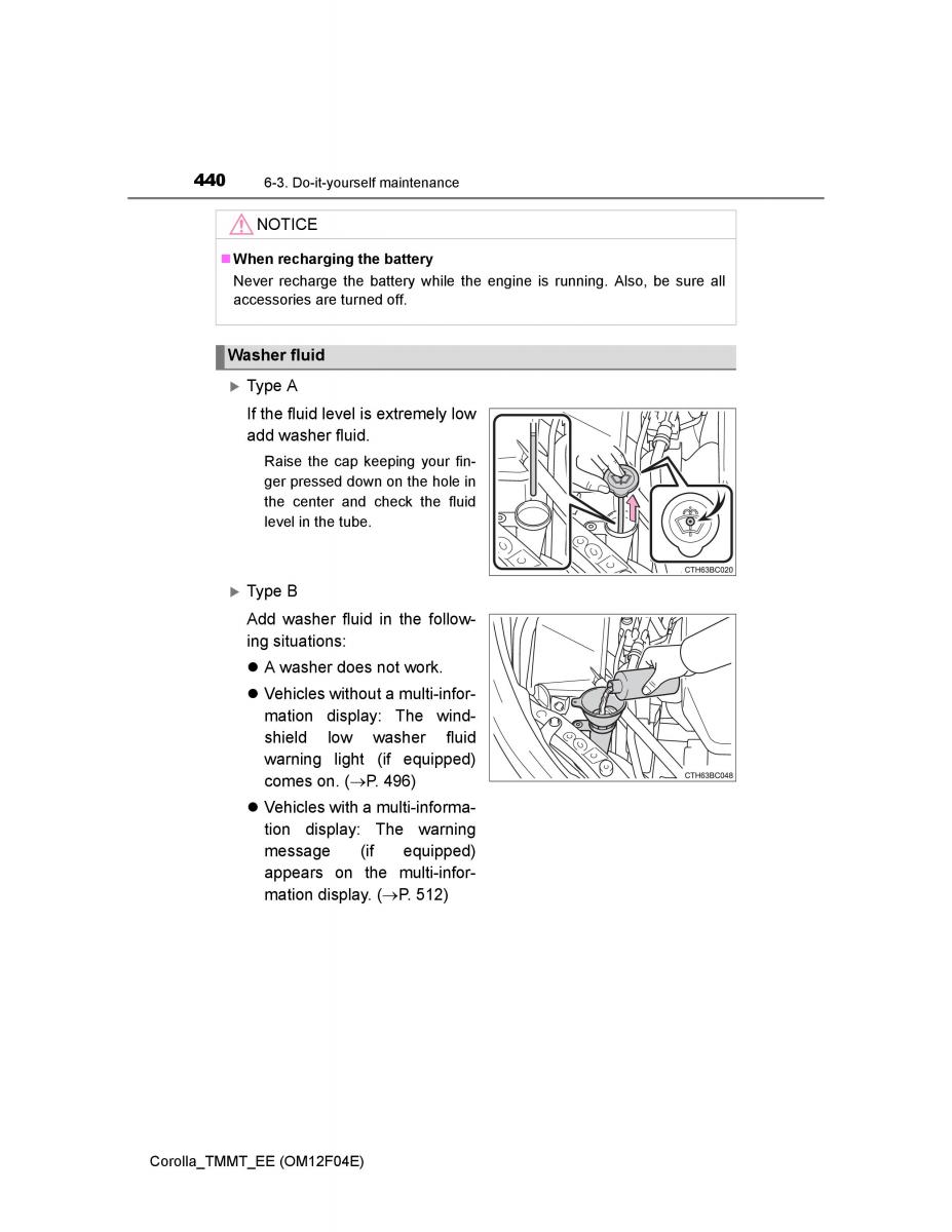 Toyota Corolla XI 11 E160 owners manual / page 440