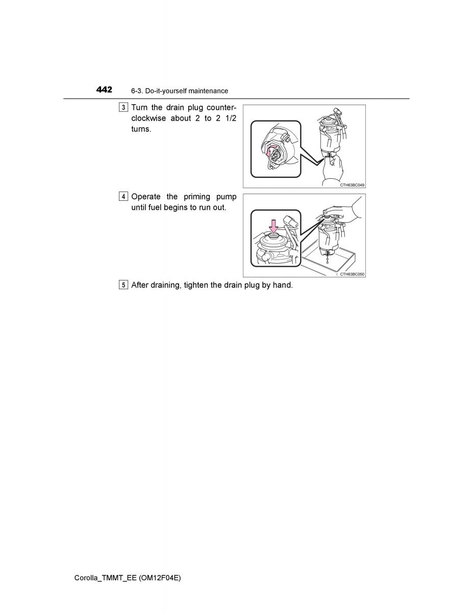 Toyota Corolla XI 11 E160 owners manual / page 442