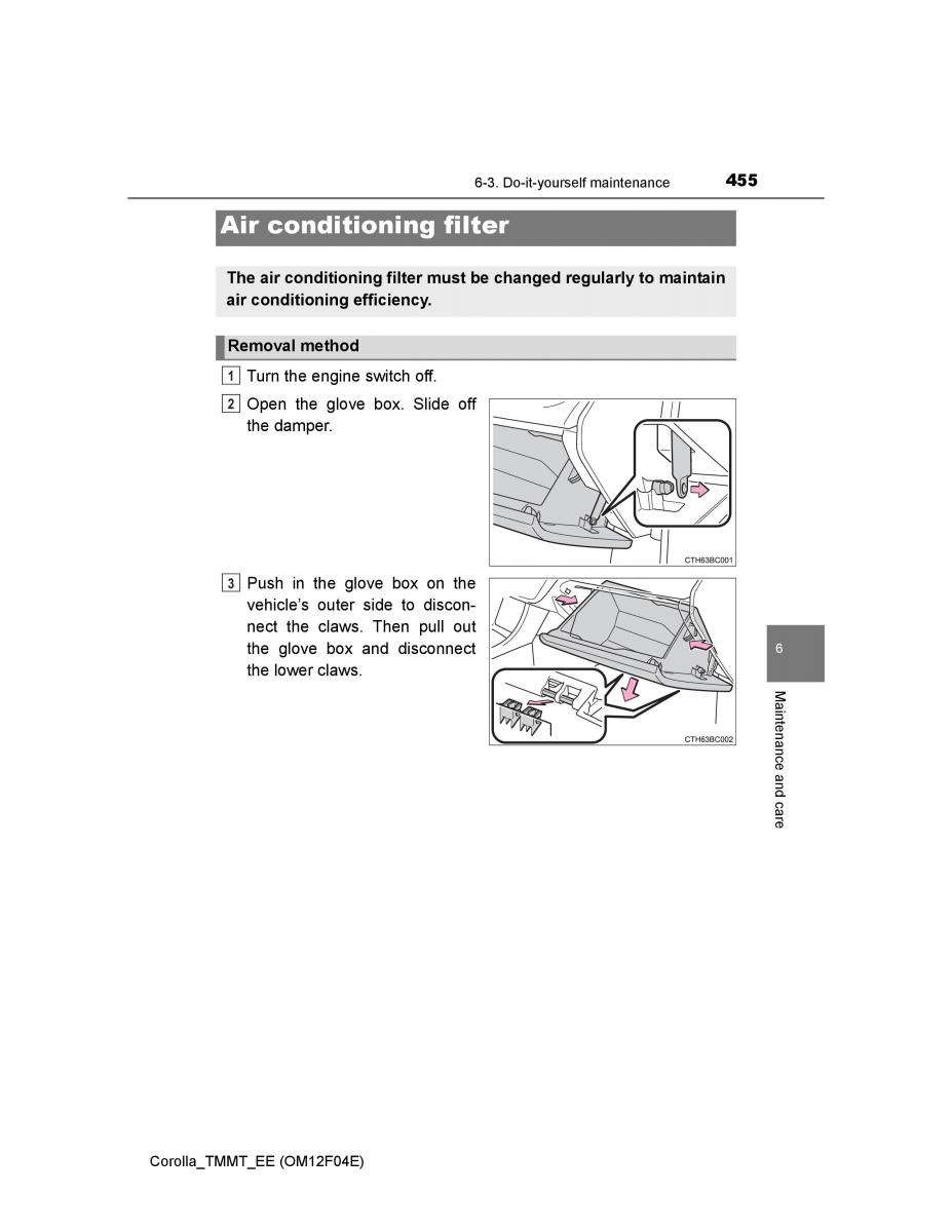 Toyota Corolla XI 11 E160 owners manual / page 455